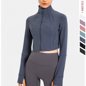 Wholesale Zipper Closure Women Yoga Jacket Stretchy Cropped Workout Jacket from china suppliers