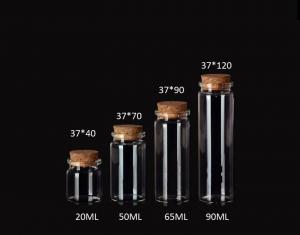 Wholesale 30mm Competitive Price Glass Jars Bottles with Cork lid, Glass Bottles for Storage, Decoration from china suppliers