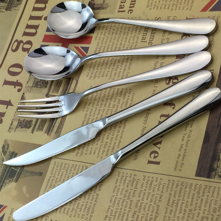 Wholesale High--end hotel best silver flatware spoon thickening stainless steel western steak knife fork from china suppliers