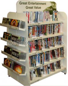 Wholesale 4-Way White Retail Cd Display Stands Freestanding For Book Store / Supermarket from china suppliers