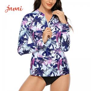 Wholesale Zip Front Women's Rashguard Swimsuit Sun Protection Swimming Jacket from china suppliers
