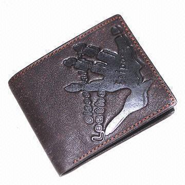 Wholesale Fashionable Men's Leather Wallet, Made of PU, OEM and ODM are welcome from china suppliers