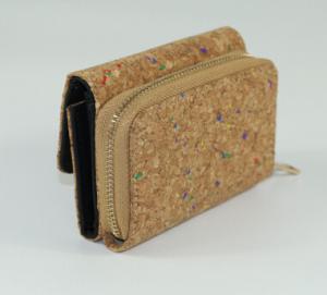 Wholesale Hot Style Mini Nature Cork Raw material Women wallet 15x9cm with card and money slot from china suppliers