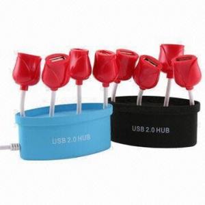 Wholesale Love Red Original Rose 2.0 4-port USB Hubs, Customized Logos Accepted, Up to 480Mbps Transfer Speed from china suppliers