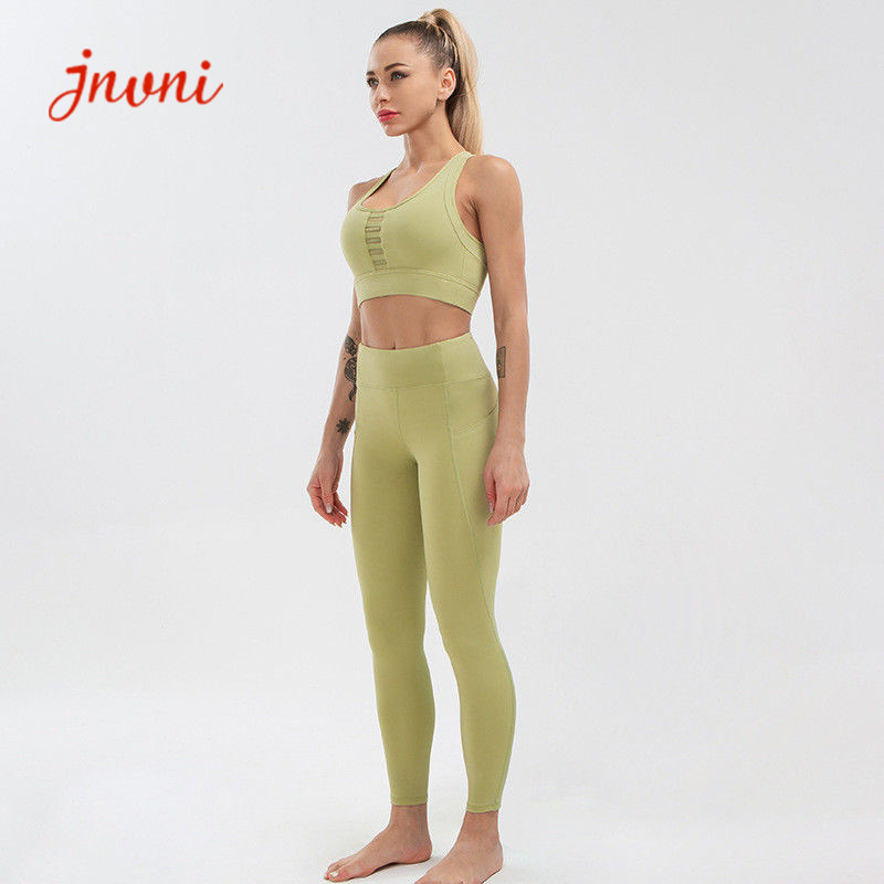 Wholesale Gym Clothes 210gsm Women'S Workout Sets 2 Piece Outfits High Waisted Pocket from china suppliers