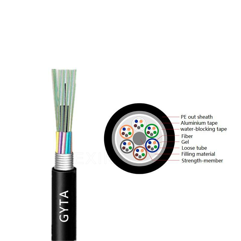 Wholesale KEXINT FTTH GYTA Armored Stranded Optical Fiber Cable 4-96 SM Fibers Multitube Outdoor from china suppliers