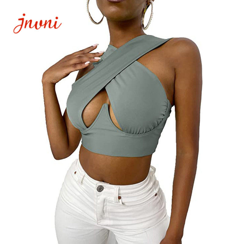 Wholesale OEM Yoga Sports Bras Sexy Women'S Crisscross Cut Out Vest Halter Wrap Crop Top from china suppliers