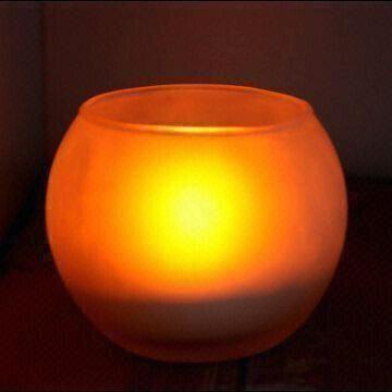 Wholesale LED Candle, Made of Frosted Glass, Uses Two Dimmer Buttons to Change Brightness from china suppliers
