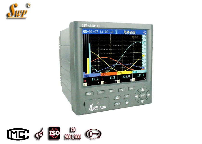 Buy cheap SWP ASR100 chart paperless recorder SWP-ASR108-1-1/C2/U with USB 8 channel RS232 from wholesalers
