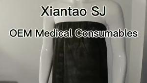 Wholesale Hotel Hairdressing Disposable Spa Wear Strapless Black Bathrobe Womens from china suppliers