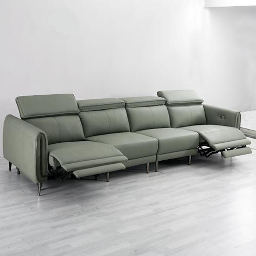 New Three-Seat Leather Sofa Villa Living Room Large-Sized Italian Minimalist