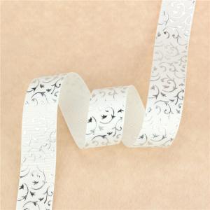 China lot hot silver flowers printed grosgrain ribbons cartoon ribbon DIY handmade materials on sale