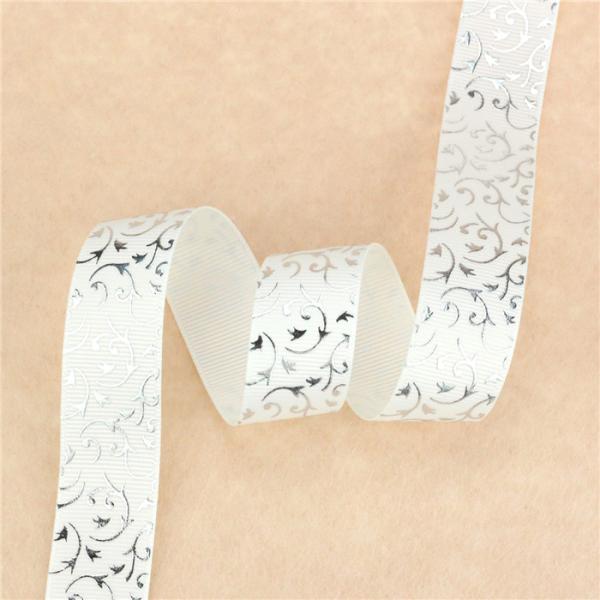 lot hot silver flowers printed grosgrain ribbons cartoon ribbon DIY handmade