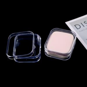 China Rolling Make Up Sponge Packaging Cosmetic Earrings Stud Magnetic Eyelashes Clear Powder Puff Box on sale