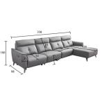 New Italian Minimalist Leather Leather Art Functional Sofa Fashion L-Shaped