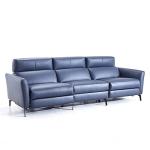 Top Layer Cowhide Three-Seat Functional Stretch Sofa Leather Art Smart Furniture
