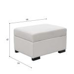 Modern Minimalist Caterpillar Beige White Fabric Multifunctional Sofa Size
