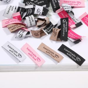 Wholesale OEM Clothing Label Custom Logo Brand for Garment accessories Folded Woven Label from china suppliers