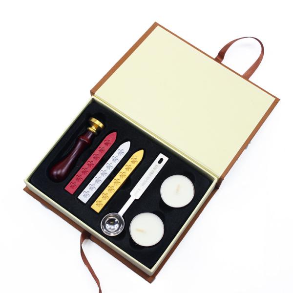 Vintage classic old-fashioned alphabet initial letter sealing wax stamp set