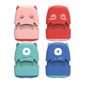 Wholesale Cute Kids Stamp Monster Clothing Fabric Cartoon Name Stamp Photosensitive Flash Self Inking Toy Stamp from china suppliers
