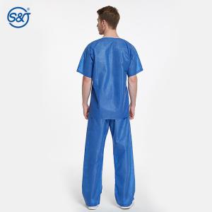 Wholesale Two Pieces Medical Scrub Suits Uniforms SMS Short Sleeve Shirt And Pants from china suppliers