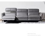 Top Layer Cowhide Three-Seat Functional Stretch Sofa Leather Art Smart Furniture