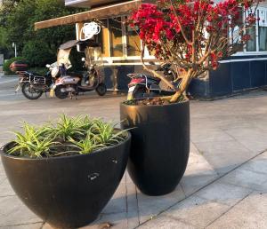 Wholesale New design outdoor garden PE rattan flower basket,plastic flowerpot and flower box furniture from china suppliers