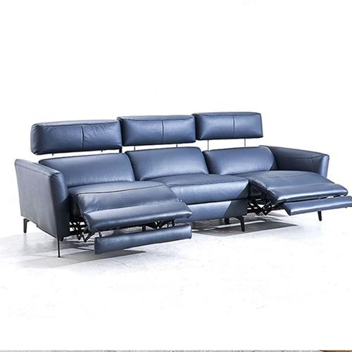 Top Layer Cowhide Three-Seat Functional Stretch Sofa Leather Art Smart Furniture