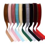 High Quality Decoration Ribbon Rolls , Soild Color Nylon Velvet Ribbon