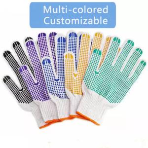 Wholesale 7Gauge White Polycotton Liner PVC Dotted Gloves DOTTED-W from china suppliers