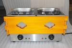 Rust Resistant Stainless Steel Oden Cooking Stove 2 Tanks 18 Grids Wooden