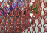 9mm × 16mm Aluminium Chain Link Room Divider , Red Metal Fly Screen Curtains