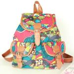 Hot Ladies European and American fashion retro flower casual canvas backpack