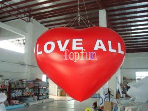 Wholesale 0.2mm PVC Helium Inflatable Advertising Balloons For Wedding Ceremony / Red Heart Shape from china suppliers