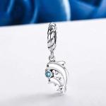 Nautical Fishing Ocean Sea Whale Charm Bead For Women For Teen Oxidized .925