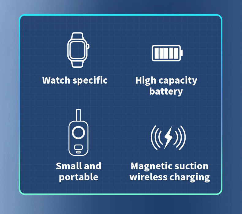 2500mAh Power Bank Portable Wireless Watch Charger With Digital Display