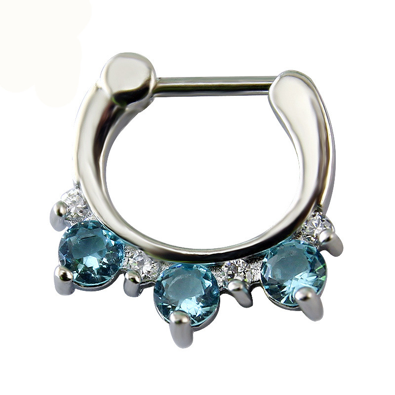 Women Septum Pierced Clicker Jewelry Trendy Septum and Nose Piercing Zircon Nose Hoop Rings Body Piercing Jewelry Septum