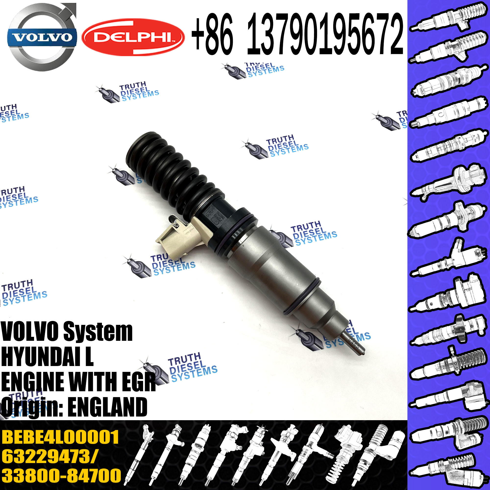 64561441 Diesel Fuel Injector D15-L1F-U01 3380084700 28276638 Diesel Engine Parts