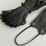 Flat Stretchy Ear Loops Band Black Po Korea KF94 Face Mask 2.5-7mm