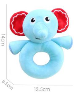 Wholesale Cute Baby Animal Head Rattle Plush toys 14cm from china suppliers