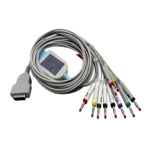 Wholesale 15 Pin Ekg Cable One Piece 10 Leads With Banana 4.0 Tpu Jacket 2029893-001 from china suppliers