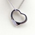 Women Jewelry 925 Silver Heart Pendant Pave White Cubic Zirconia(KP03)