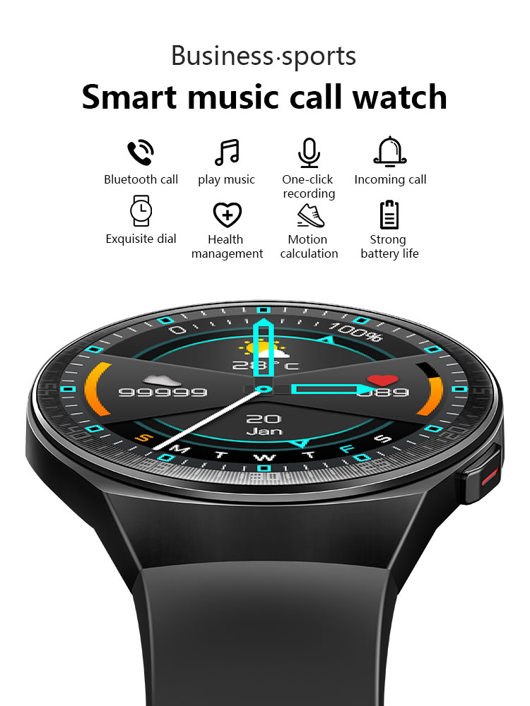 Recording Alarm Clock SLIDER Activity Tracker Bracelet 260mAH Men Arm Wristband Smart Watch