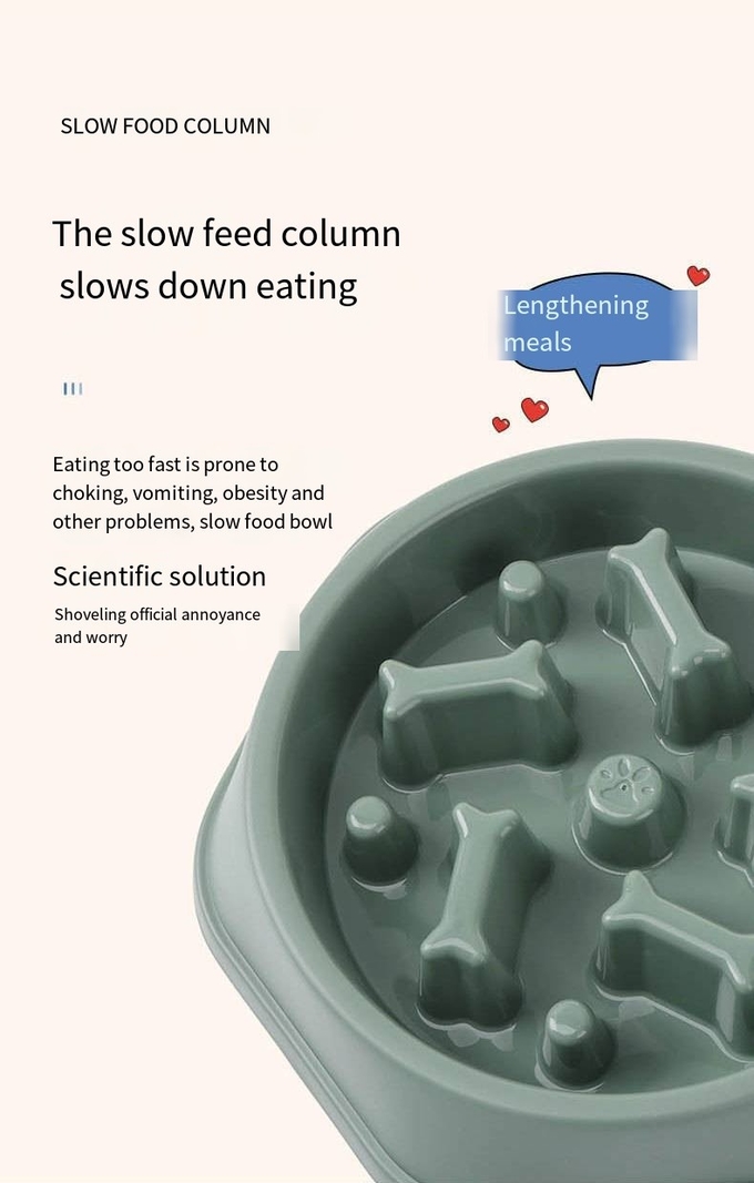 Dogs And Cats Plastic Slow Food Bowl Is An Anti Choking And Fast Swallowing Bone Model For Pets