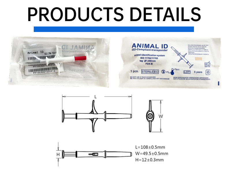 Injectable Transponders ICAR Animal ID Microchip 134.2KHz Identity Chip For Dogs Tracking