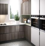 Melamine Finish Modern Modular Kitchen Cabinet L Shape Design