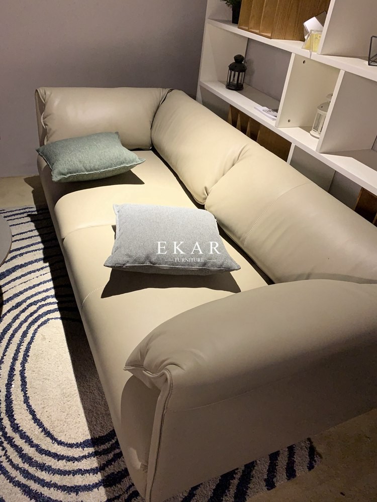 Italy Contemporary Simple Designed Modern Home Living Room Furniture Leather Sofa Set