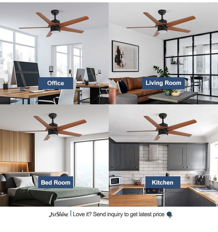 10-Year Motor 52-Inch 5-Blade LED Ceiling Fan with 3 Color Lighting and ABS Blades