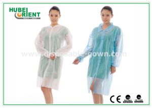 Wholesale With Shirt Collar Knitted Cuff Disposable Lab Gowns Breathable Non Woven from china suppliers