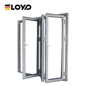Wholesale 96x80 Accordion Glass Sliding Doors Aluminum Stacking Doors Left Out Swing from china suppliers